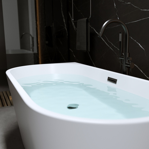 WANNA WOLNOSTOJĄCA PRZYŚCIENNA LENA 527C BIAŁA PRZELEW CHROM